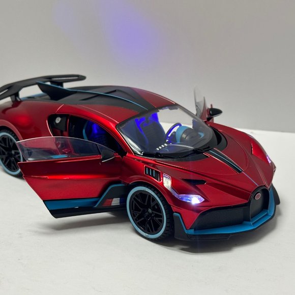 1:18 Bugatti Divo Metal Diecast With LED headlight & Taillight Red - Picture 4 of 7